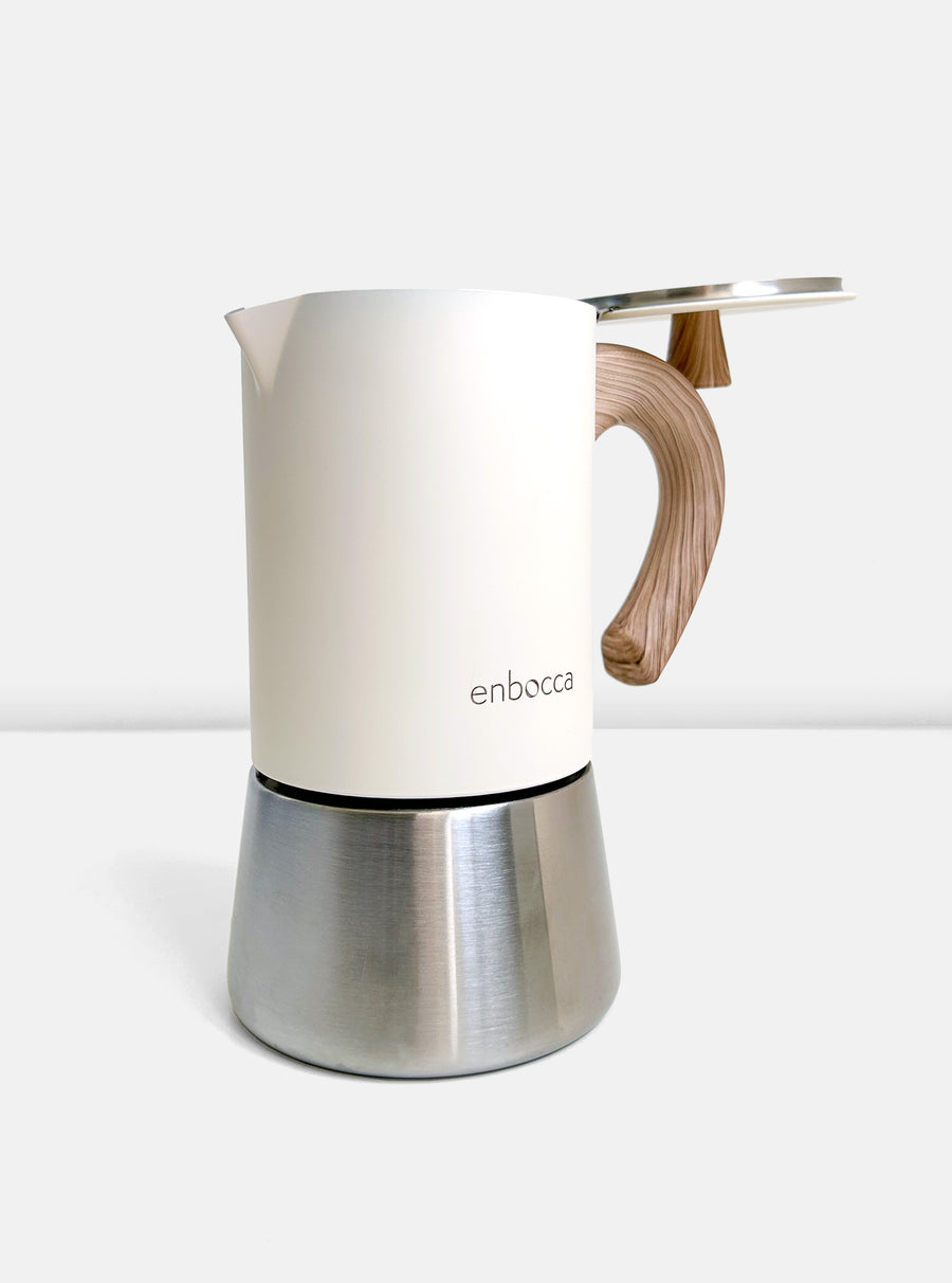 Hugo Stainless Steel Caffettiera in Almond Cream