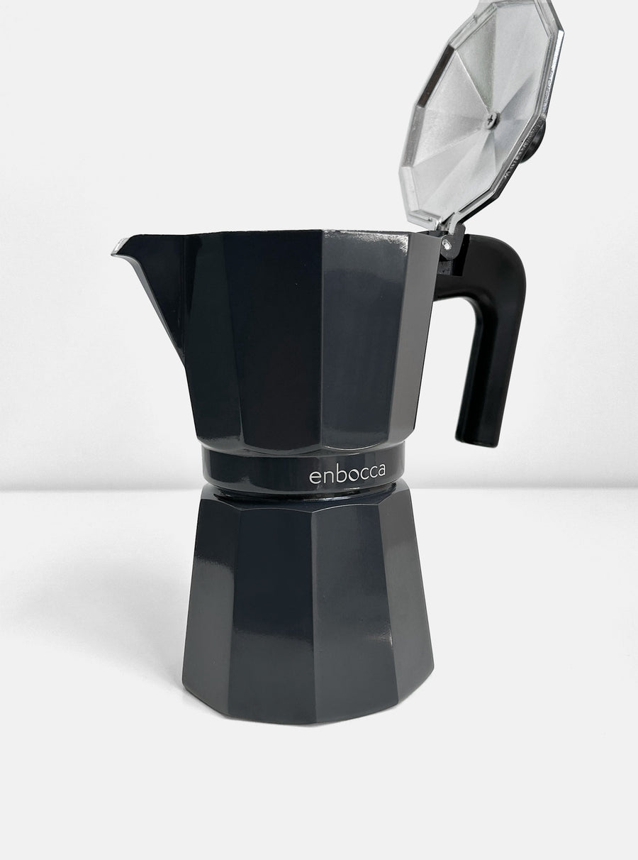 Matteo Aluminium Caffettiera in Oyster Black