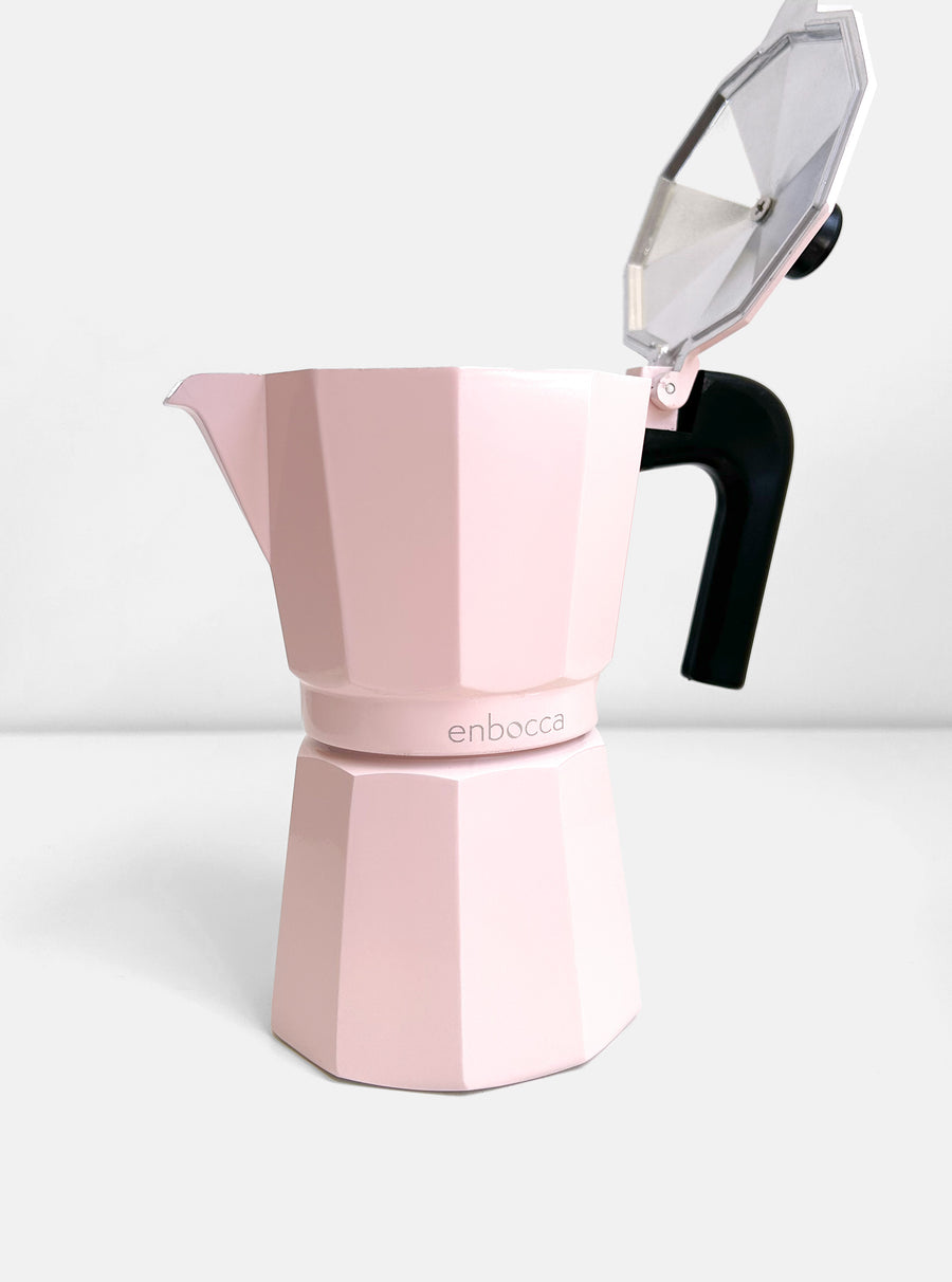 Matteo Aluminium Caffettiera in Pink Salt