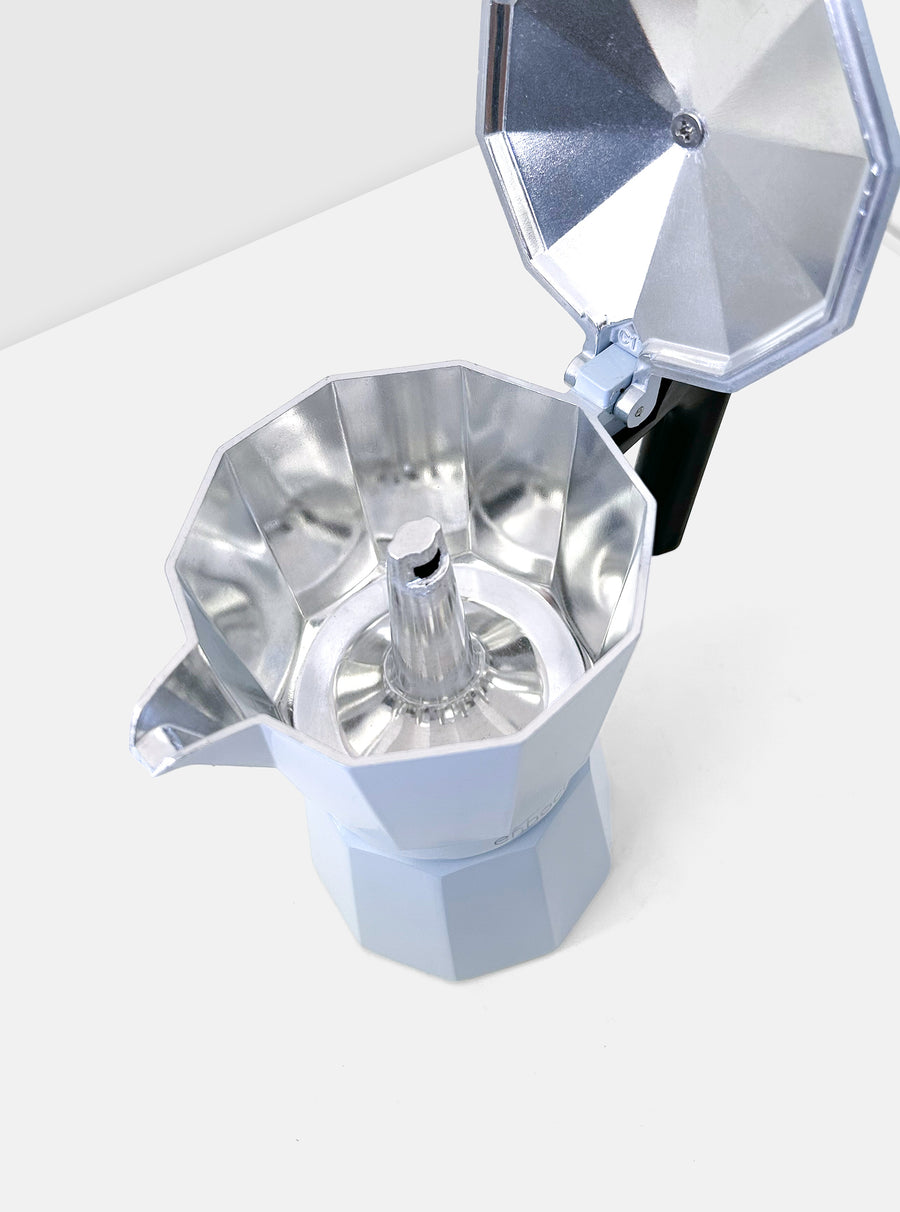 Matteo Aluminium Caffettiera in Skywriter Blue