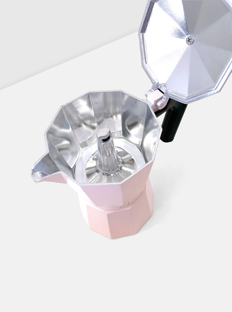 Matteo Aluminium Caffettiera in Pink Salt