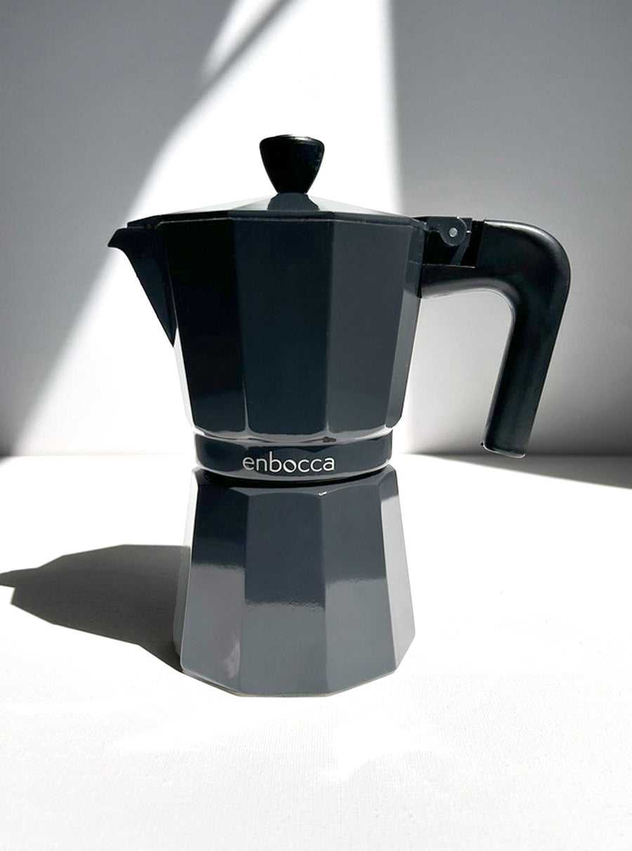 Matteo Aluminium Caffettiera in Oyster Black