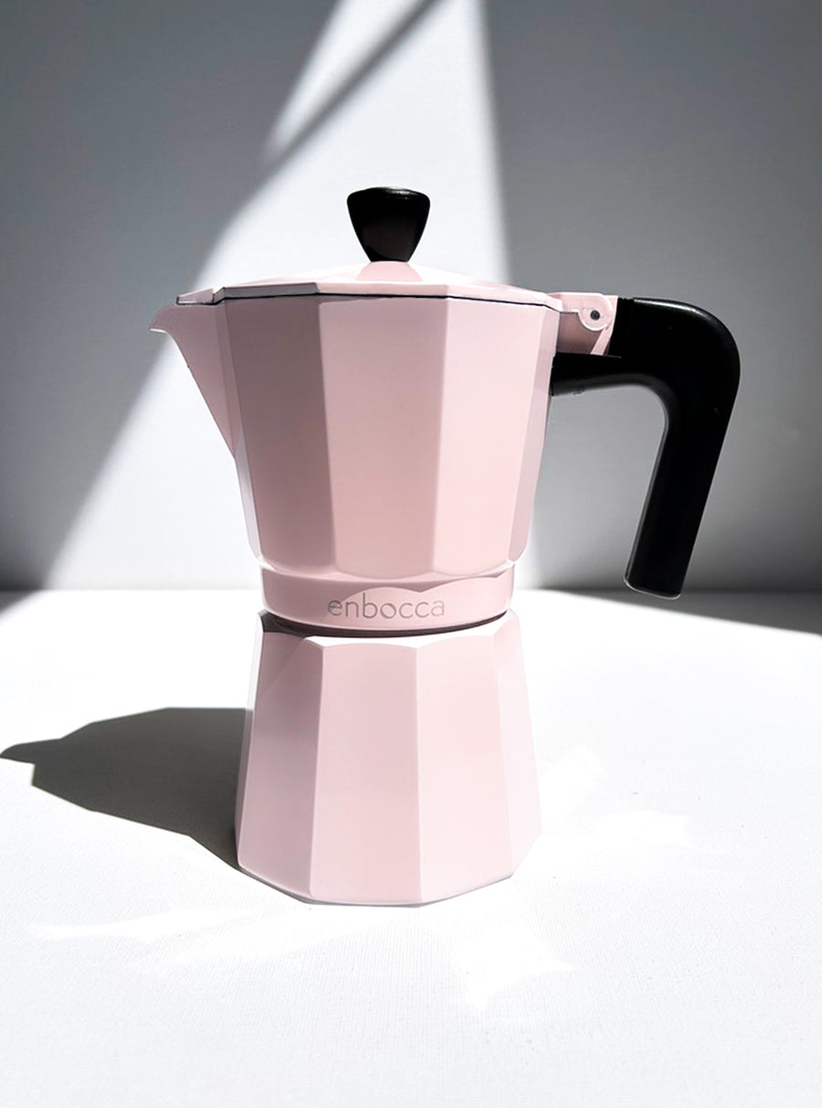 Matteo Aluminium Caffettiera in Pink Salt